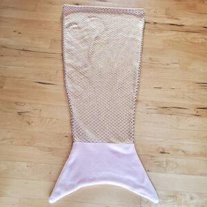 Mermaid Fish Tail Blanket Sleeping Bag Snuggle Gold Scales Soft Pink Plush